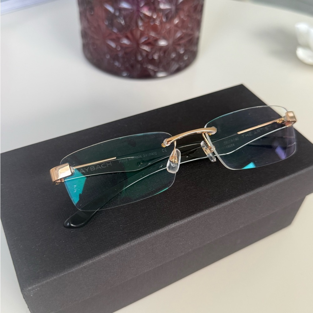 Maybach Gold and Black Rimless Glasses